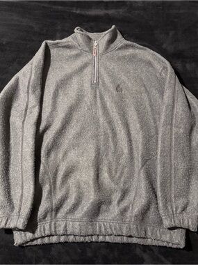 Bugle Boy Men's Quarter-Zip Fleece Pullover - Gray M